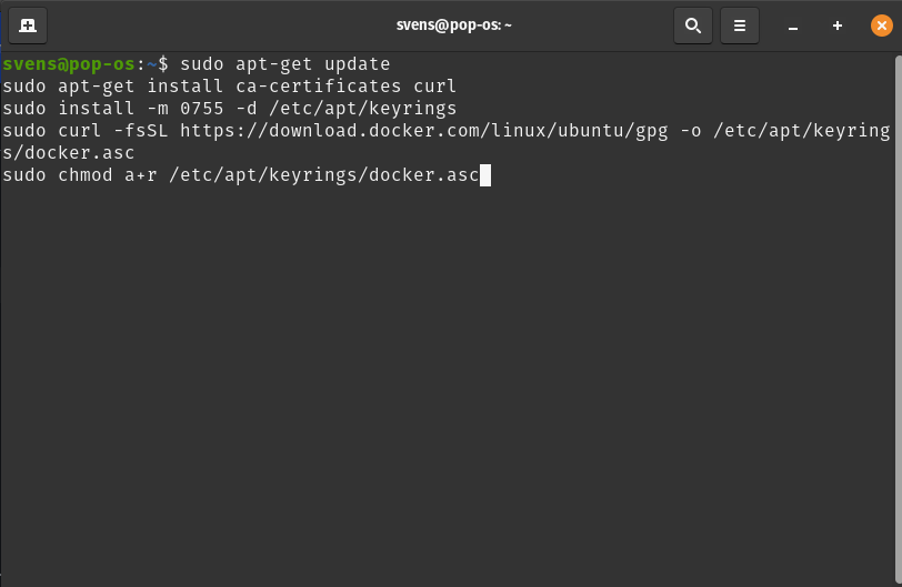 Terminal instalación Docker 1