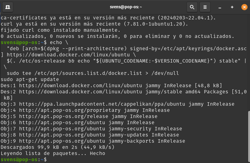 Terminal instalación Docker 2