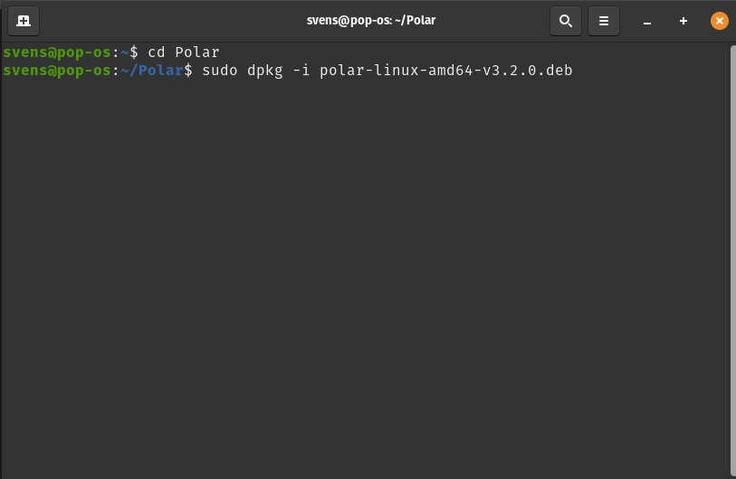 Terminal instalación Polar