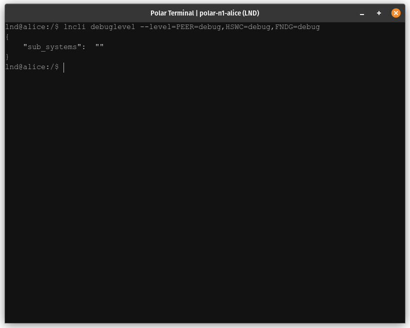 lncli debuglevel --level