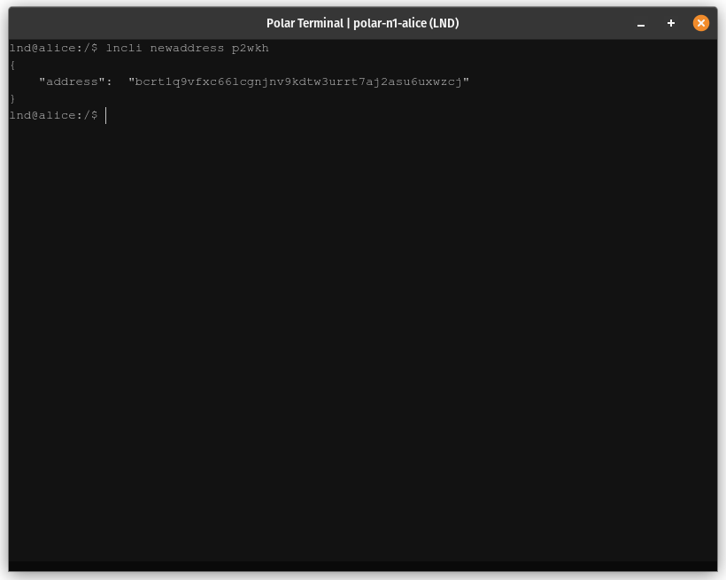 lncli newaddress p2wkh